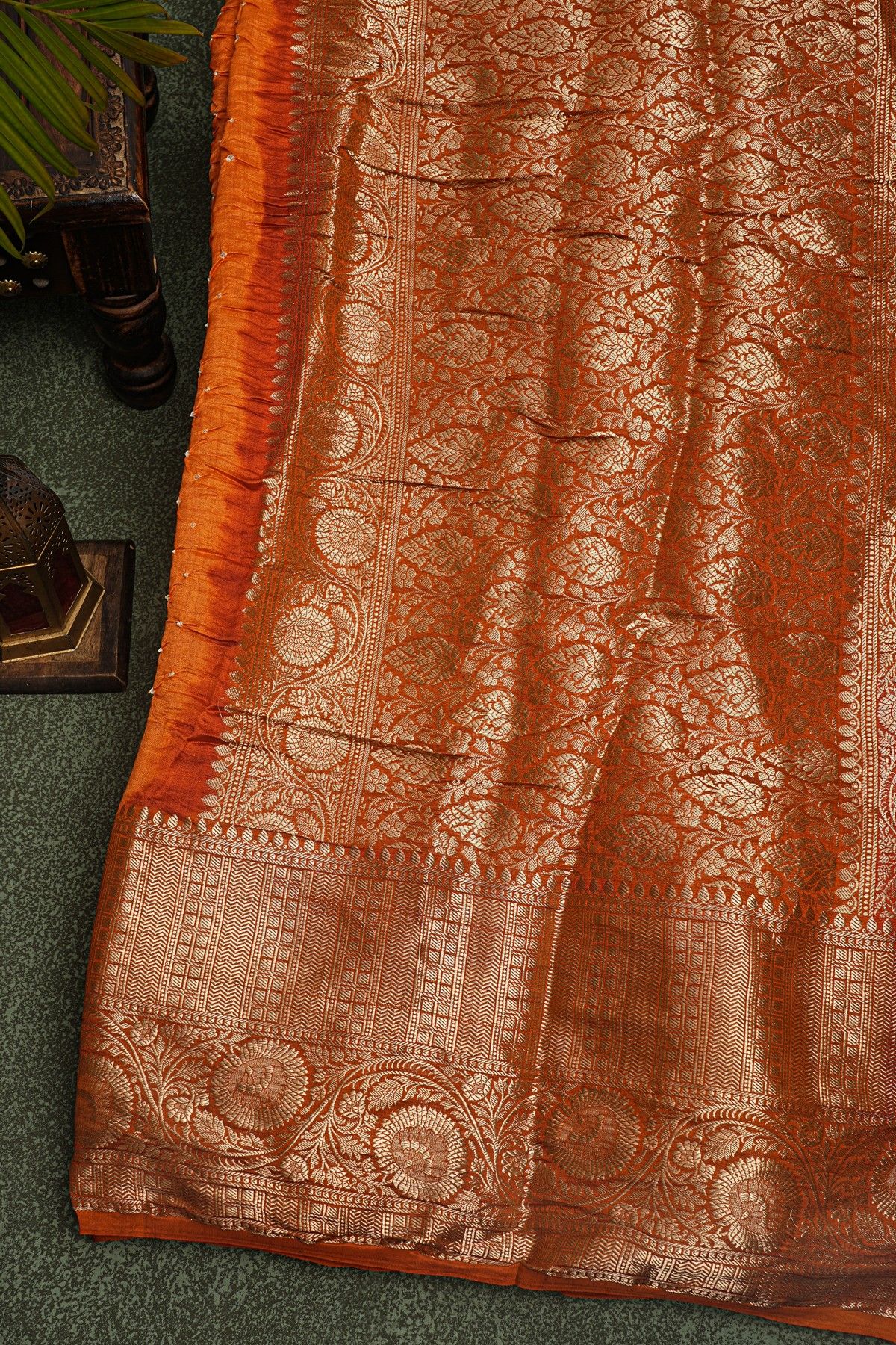 Bandhani Silk Orange Saree