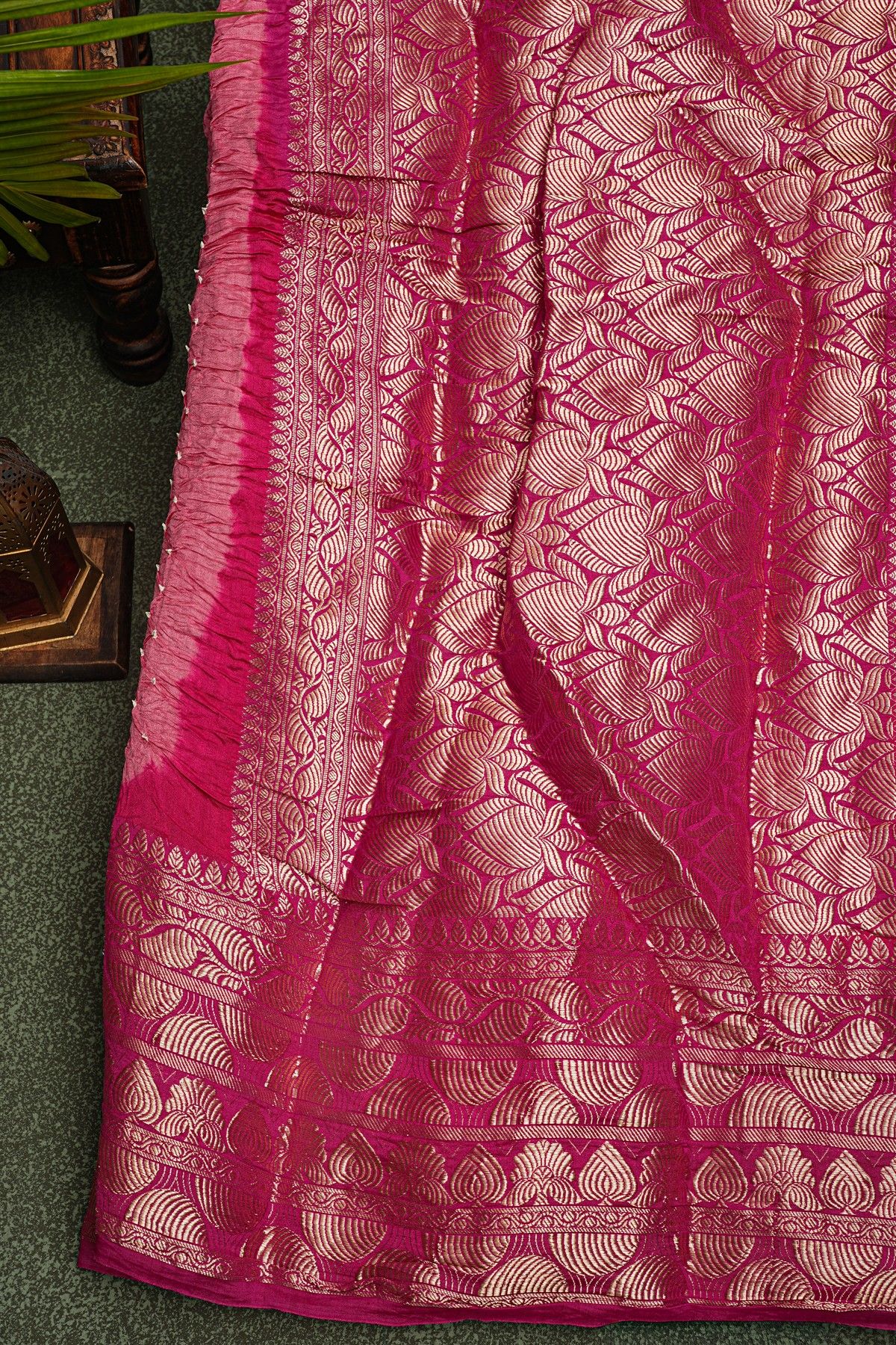 Bandhani Silk Baby Pink Saree