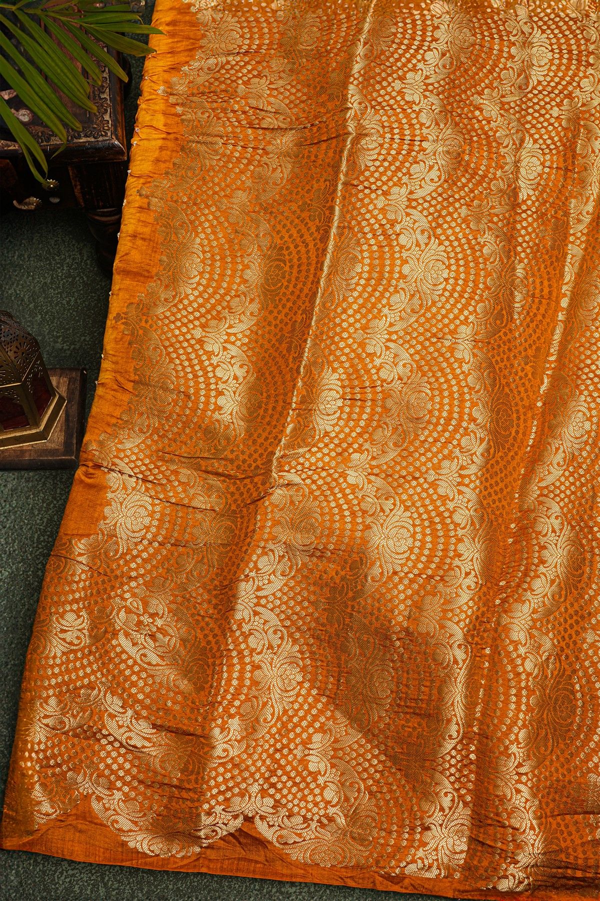 Bandhani Silk Mango Orange Saree