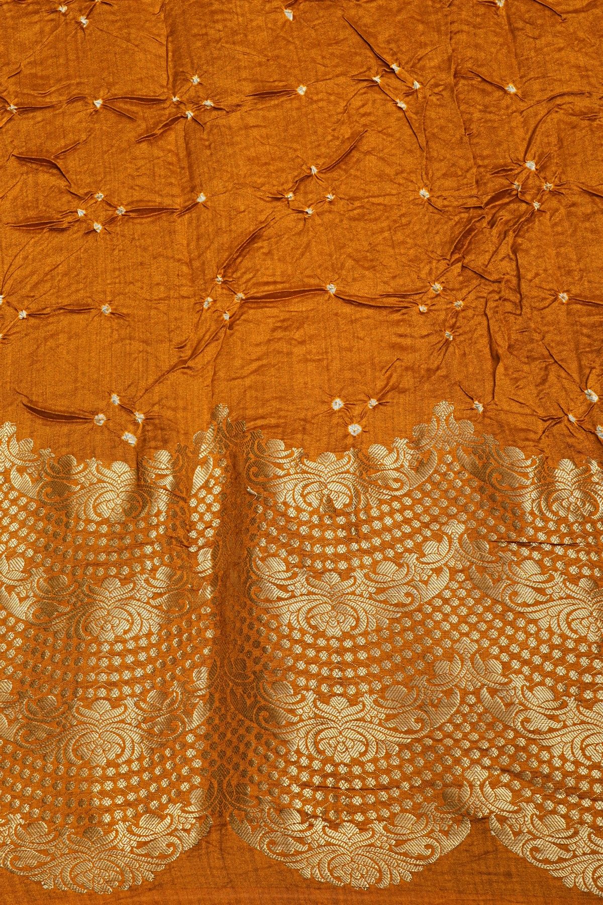 Bandhani Silk Mango Orange Saree