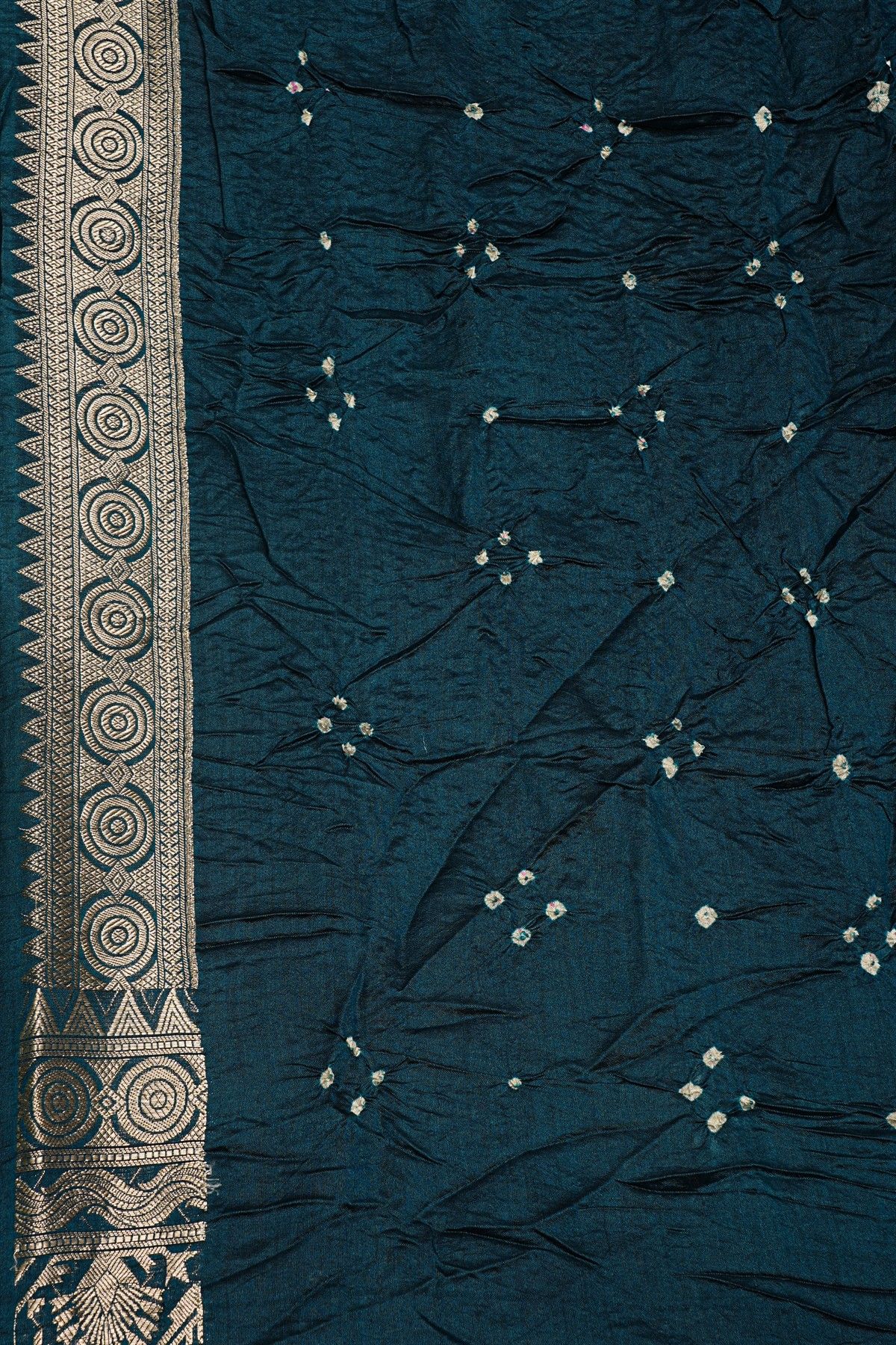 Bandhani Silk Grey Saree