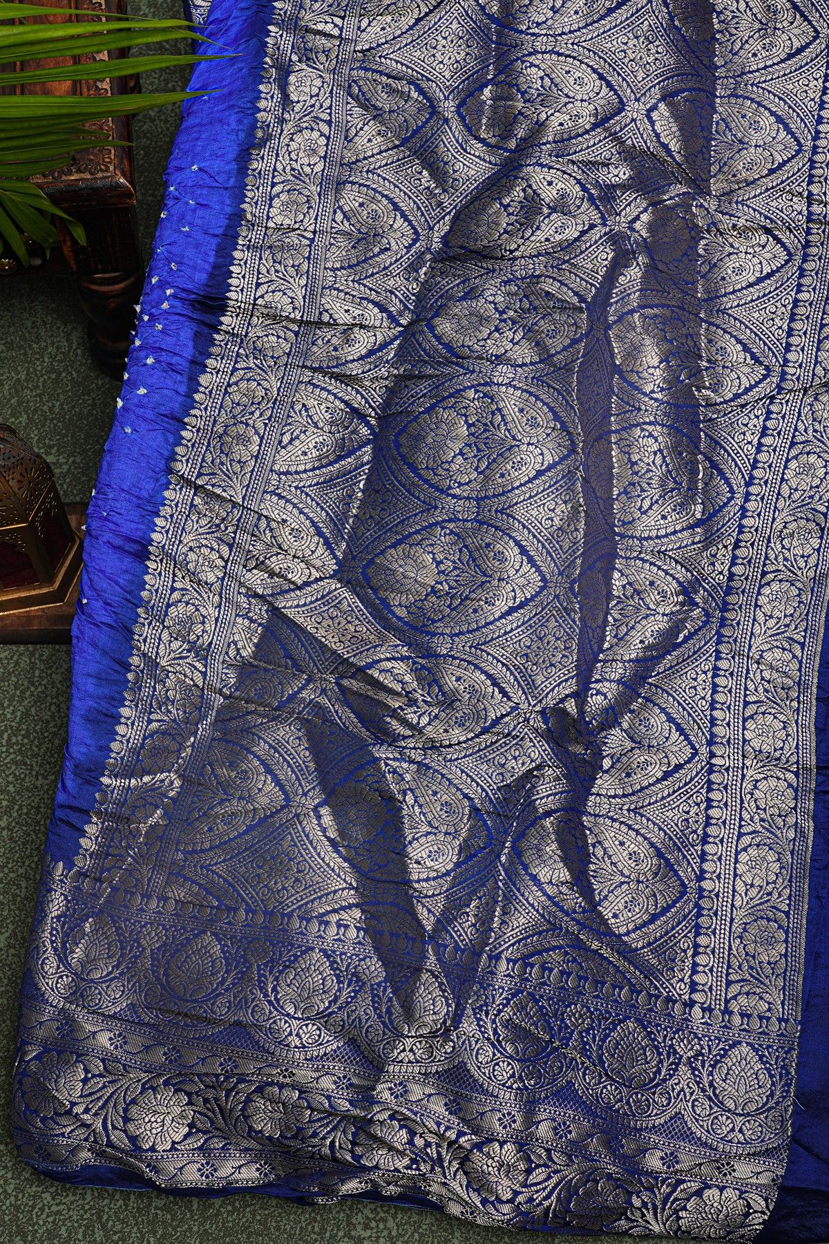 Bandhani Silk Blue Saree