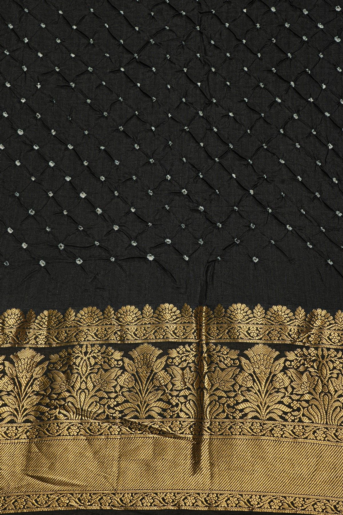 Bandhani Silk Green Saree