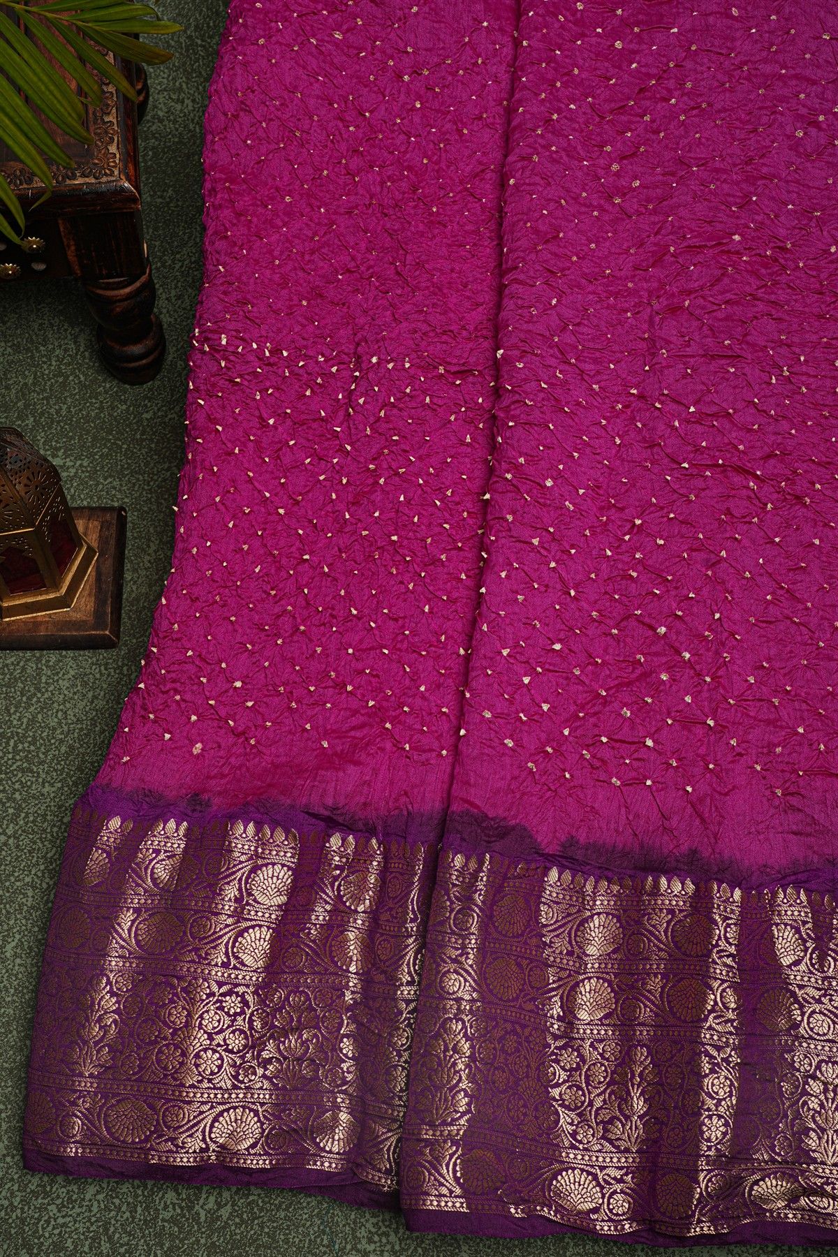 Bandhani Silk Pink Saree