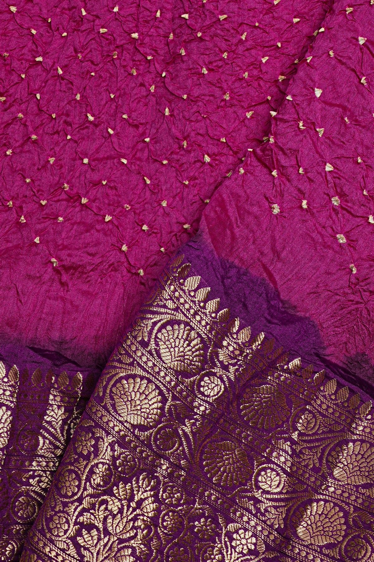 Bandhani Silk Pink Saree