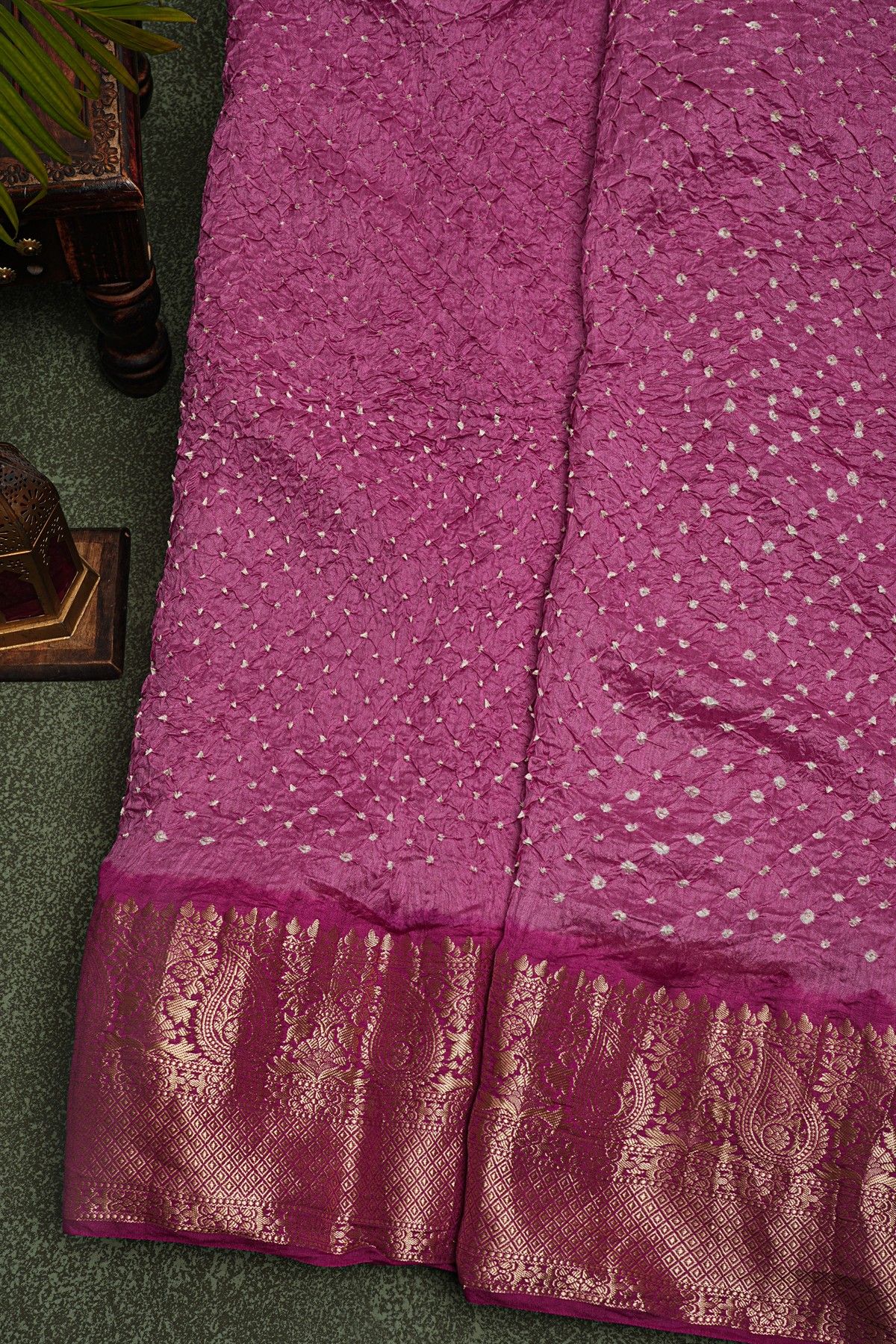 Bandhani Silk Pink Saree