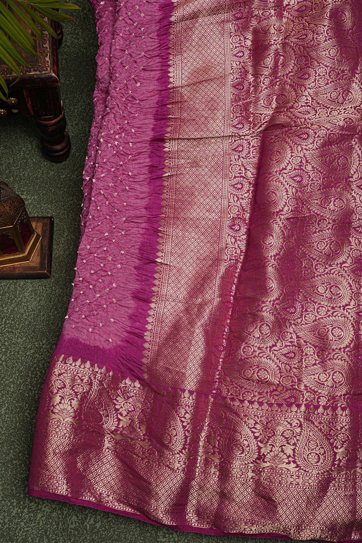 Bandhani Silk Pink Saree