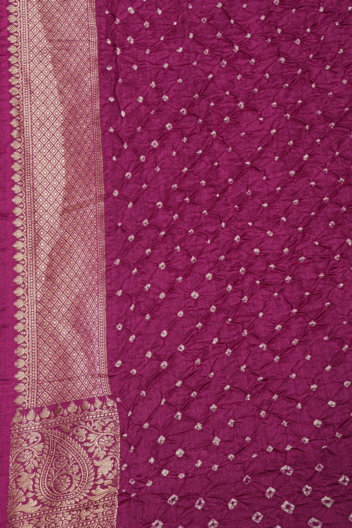 Bandhani Silk Pink Saree