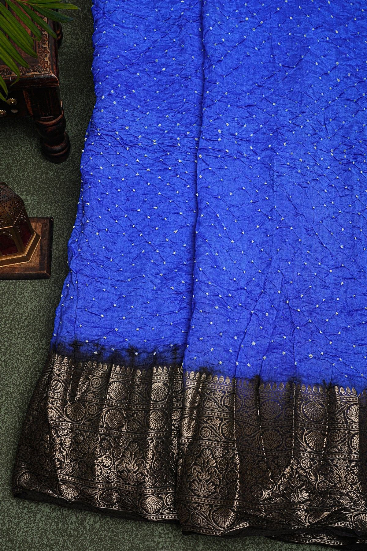 Bandhani Silk Blue Saree