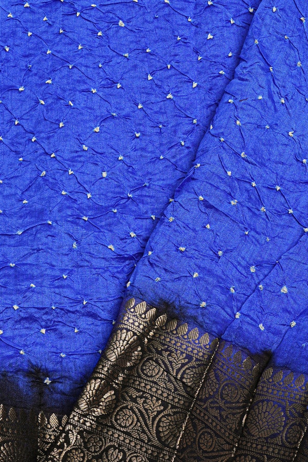 Bandhani Silk Blue Saree