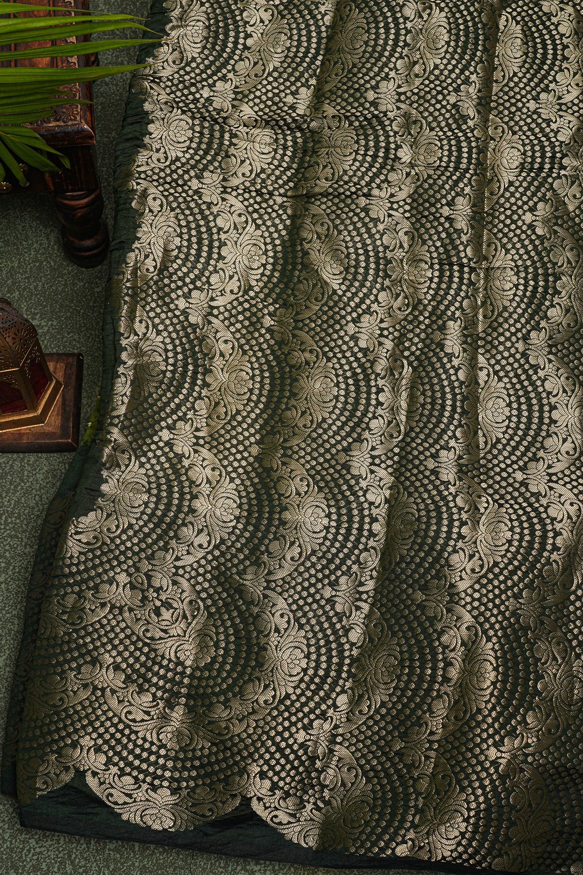 Bandhani Silk Green Saree