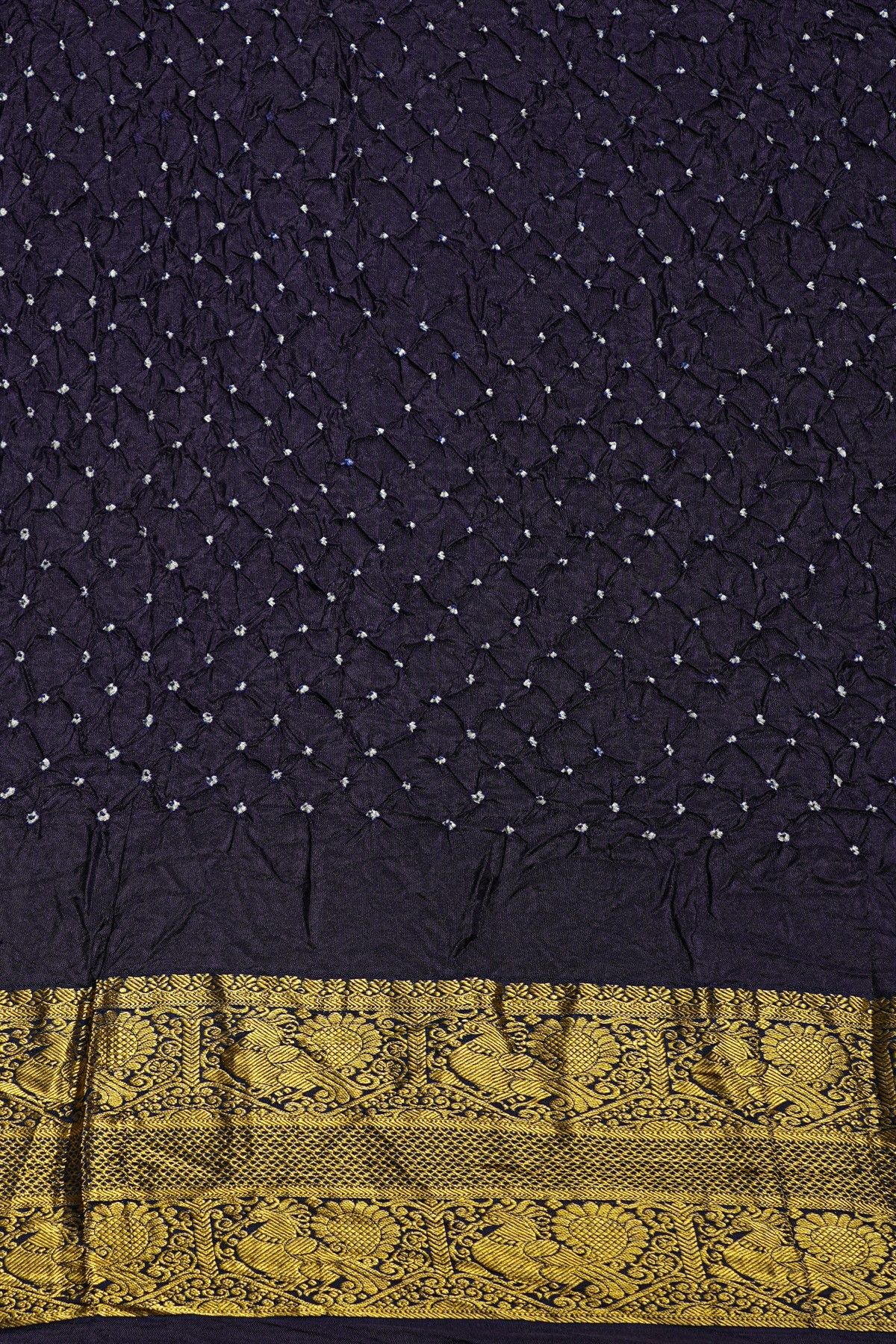 Bandhani Silk Grey Saree