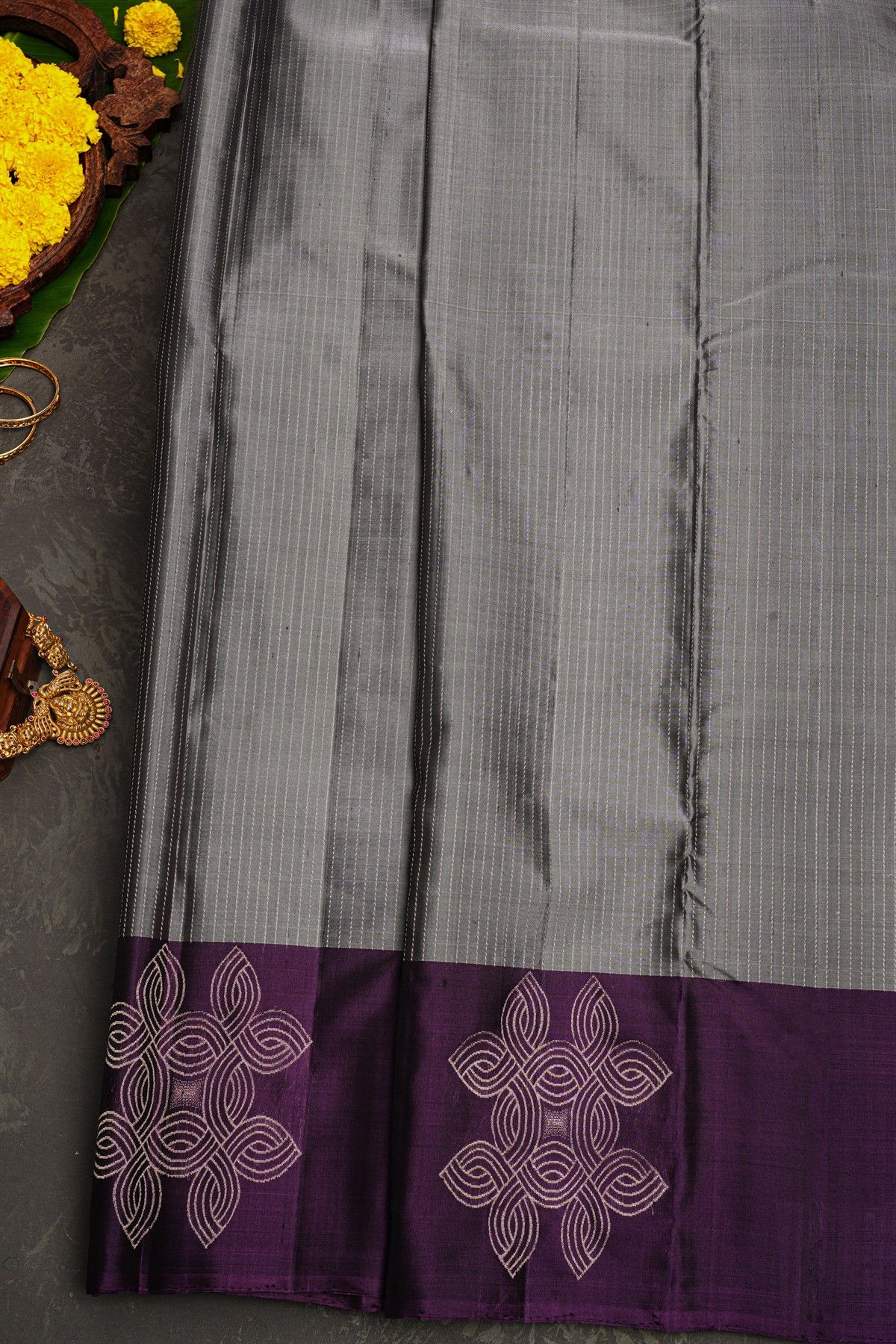 Coimbatore Soft Silk Grey Saree
