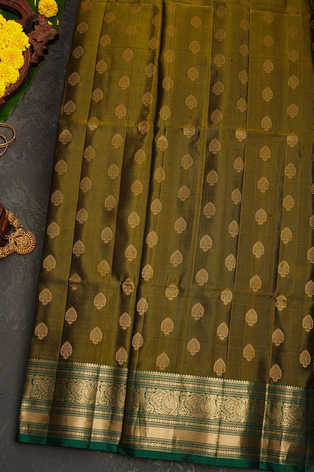 Coimbatore Soft Silk Mehendi Green Saree
