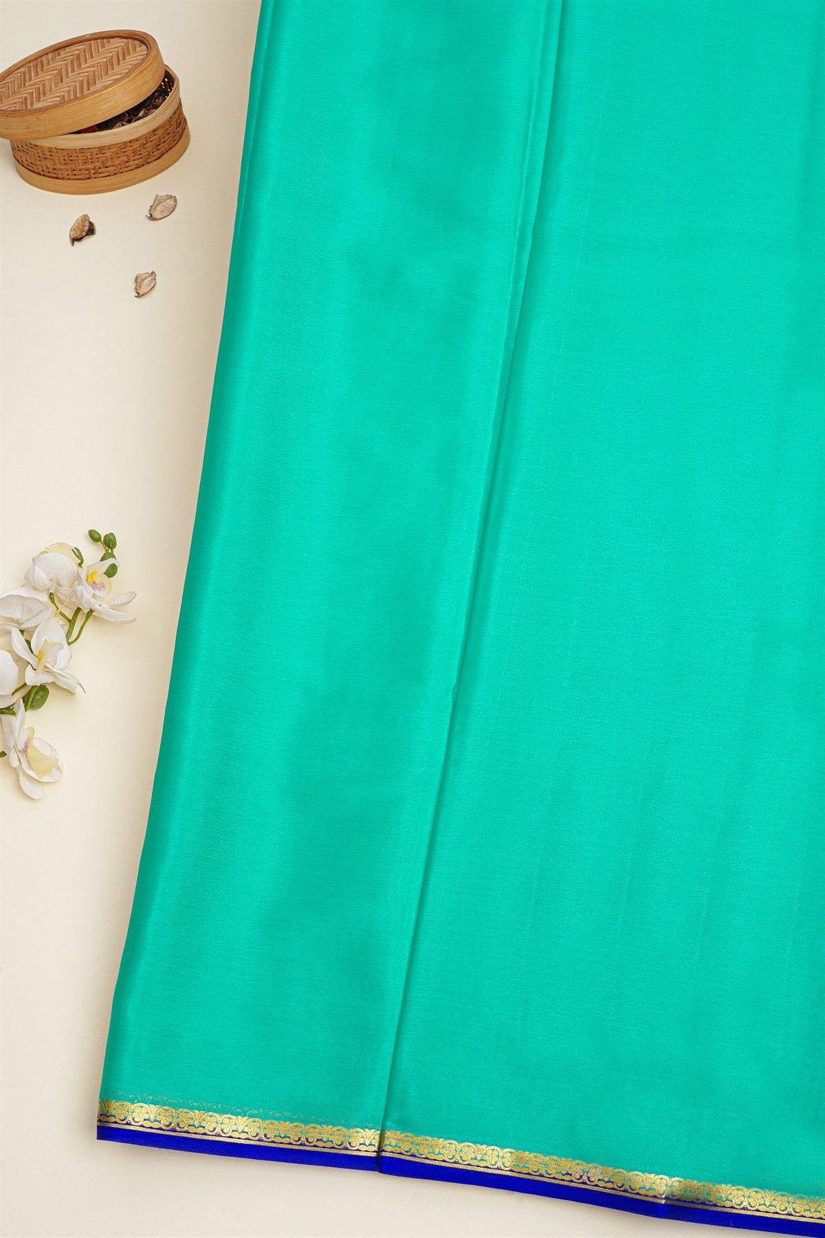Mysore Crepe Sea Green Saree