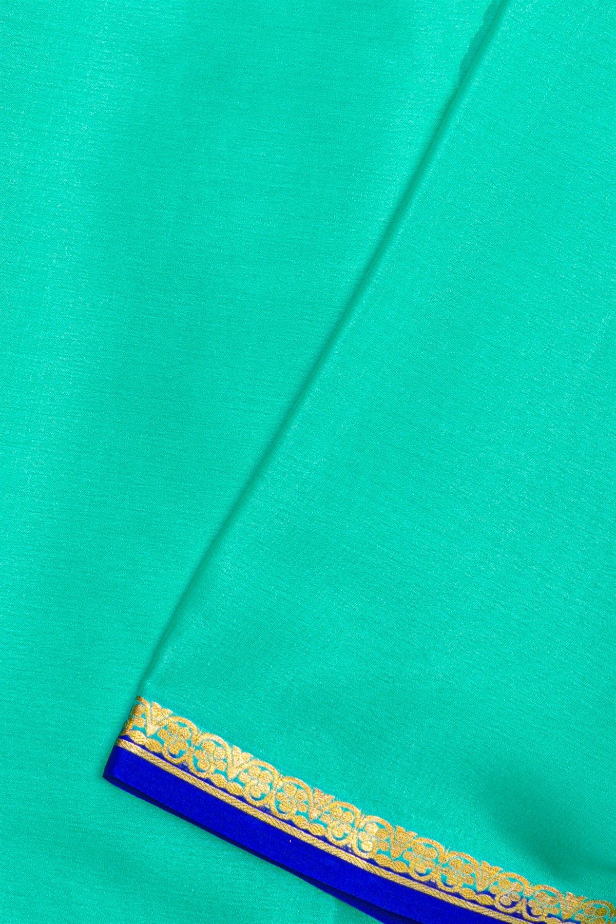 Mysore Crepe Sea Green Saree