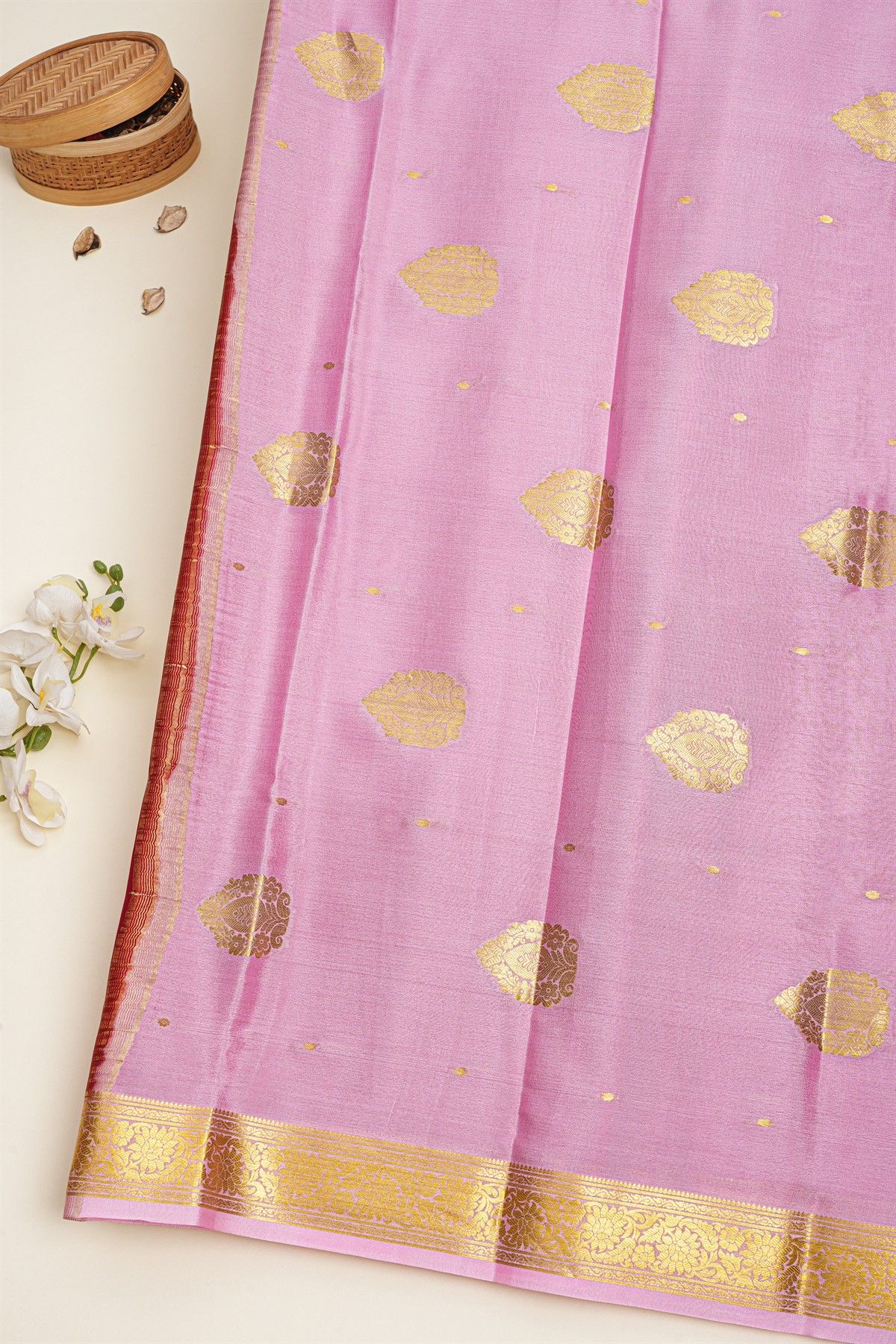 Mysore Crepe Maroon Saree