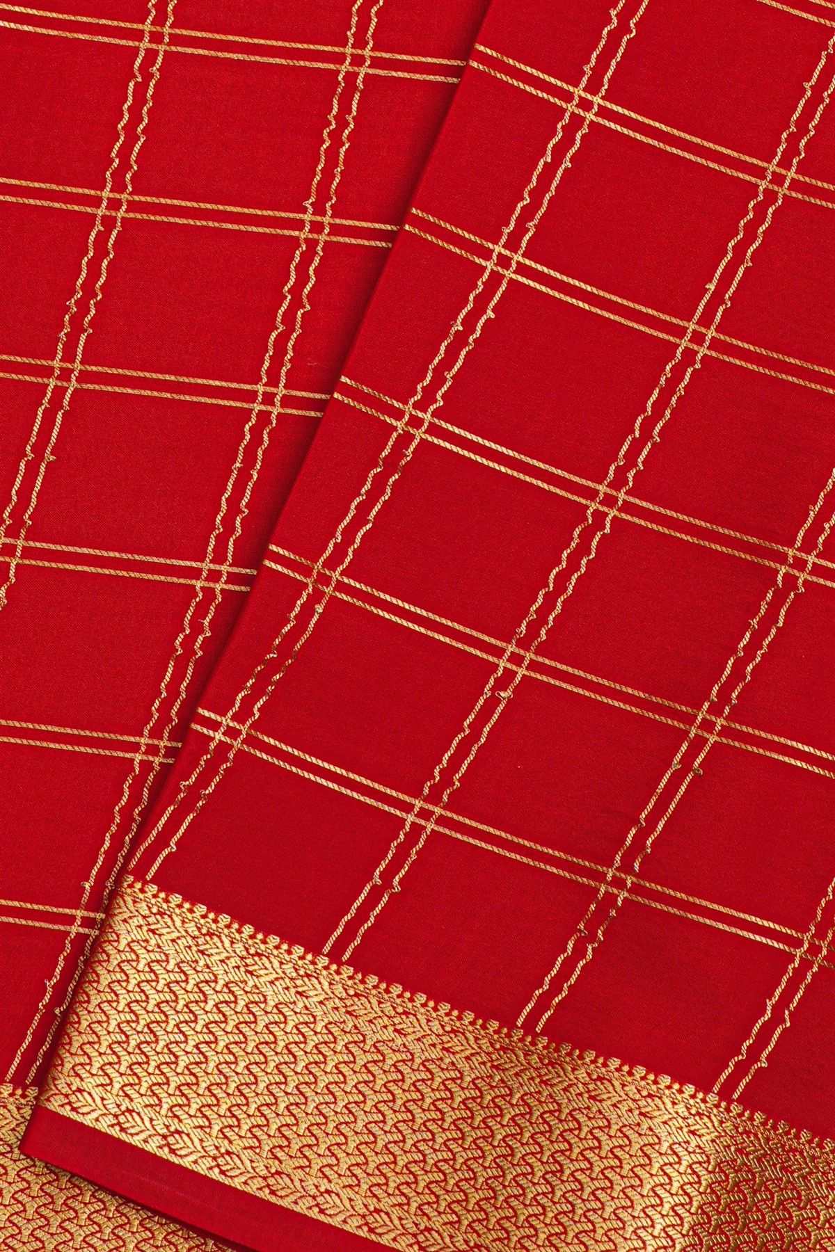 Mysore Crepe Red Saree