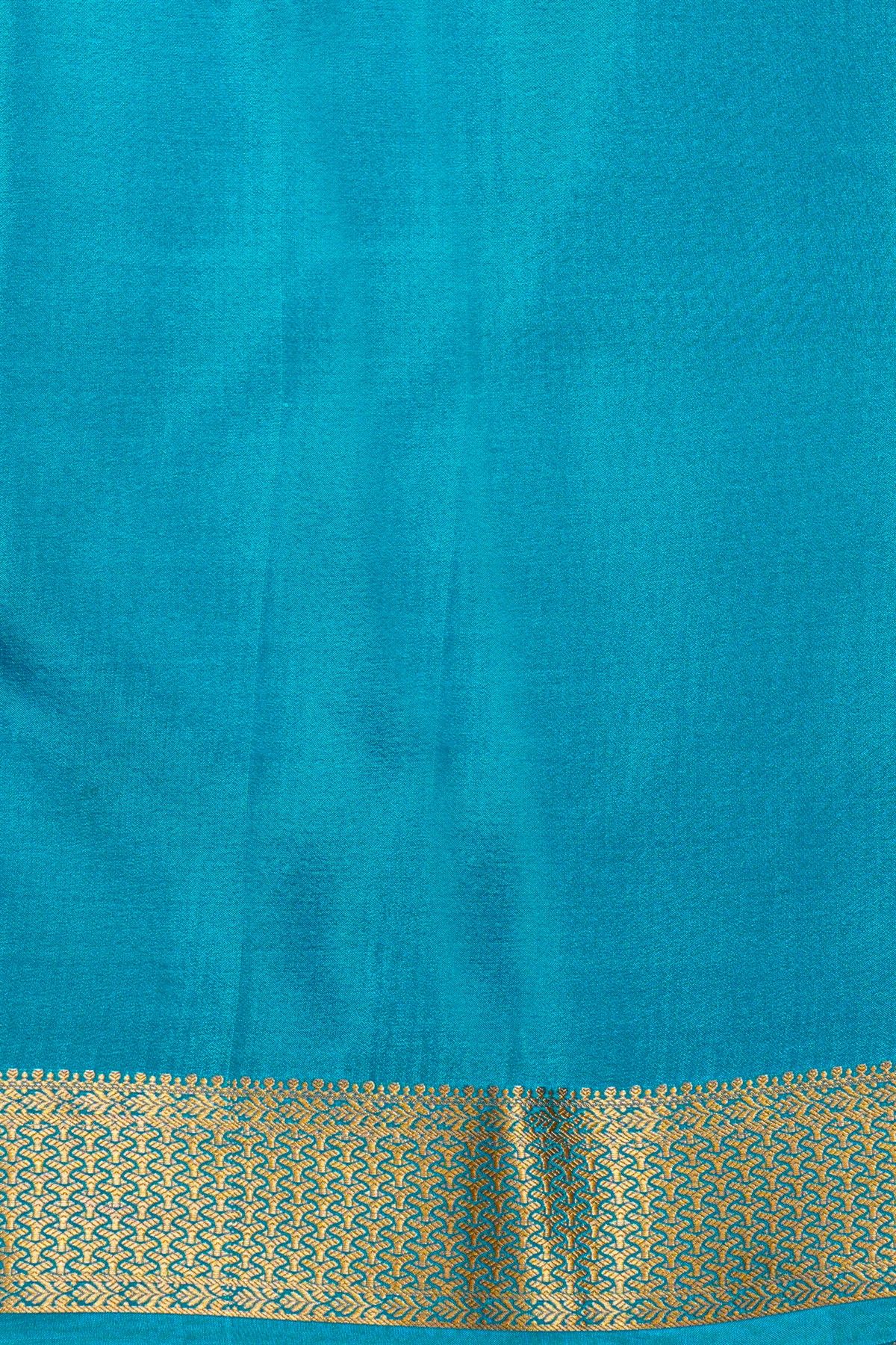 Mysore Crepe Sea Blue Saree
