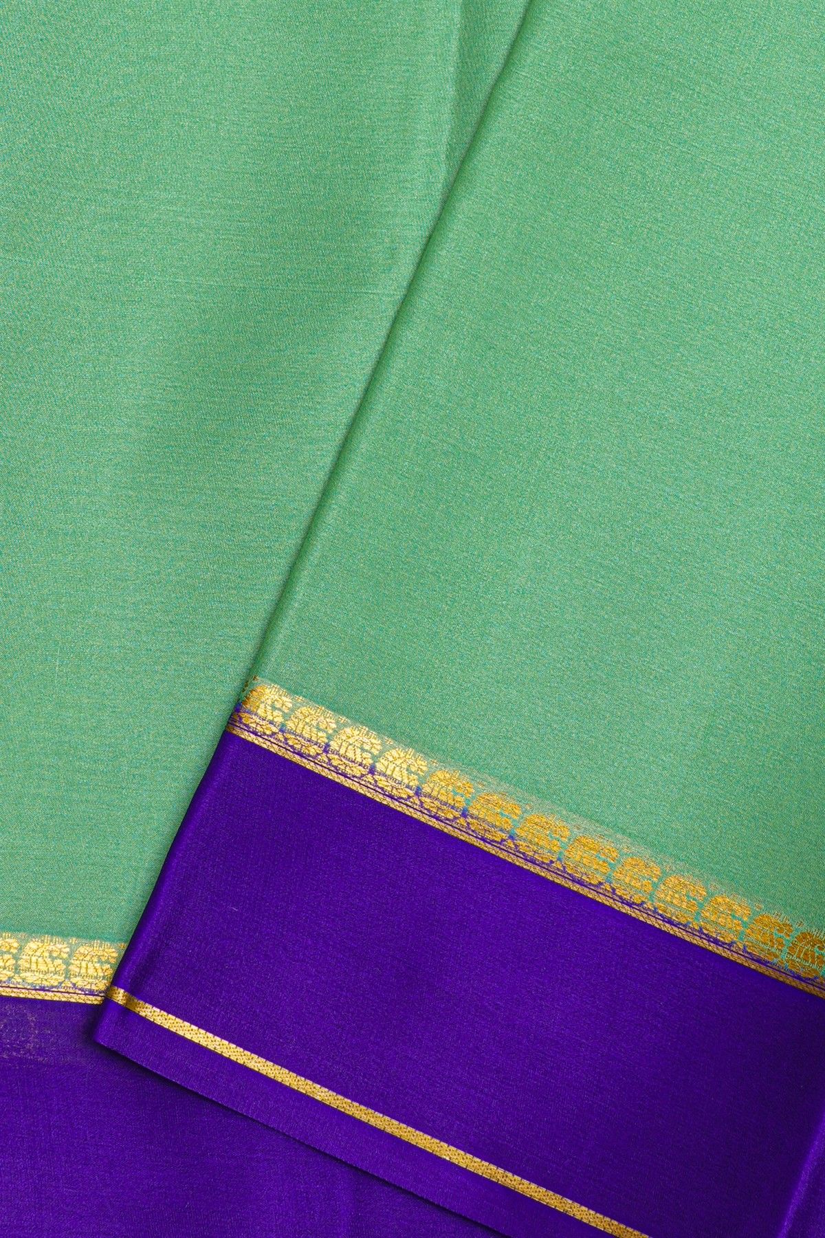 Mysore Crepe Sea Green Saree