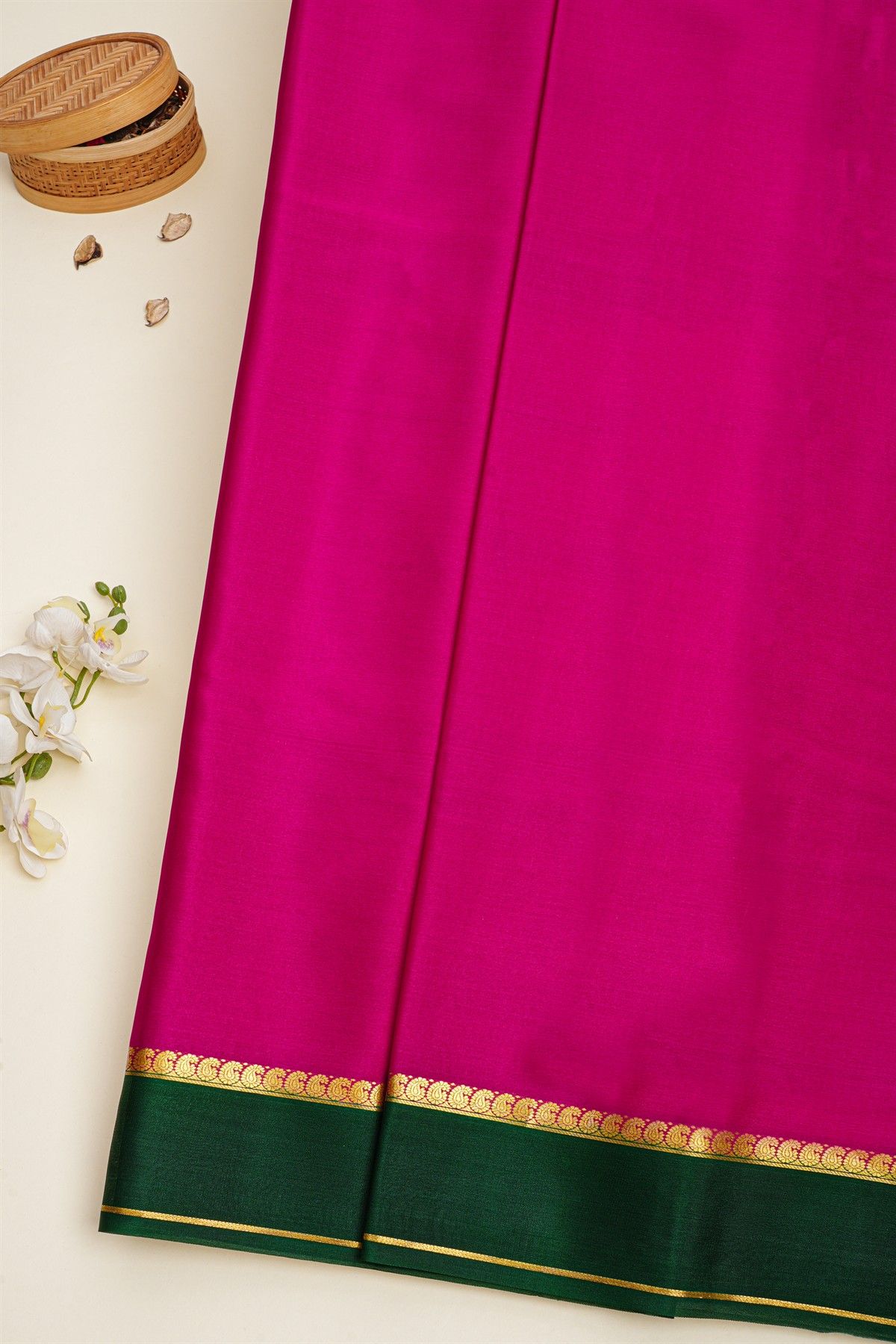 Mysore Crepe Magenta Saree