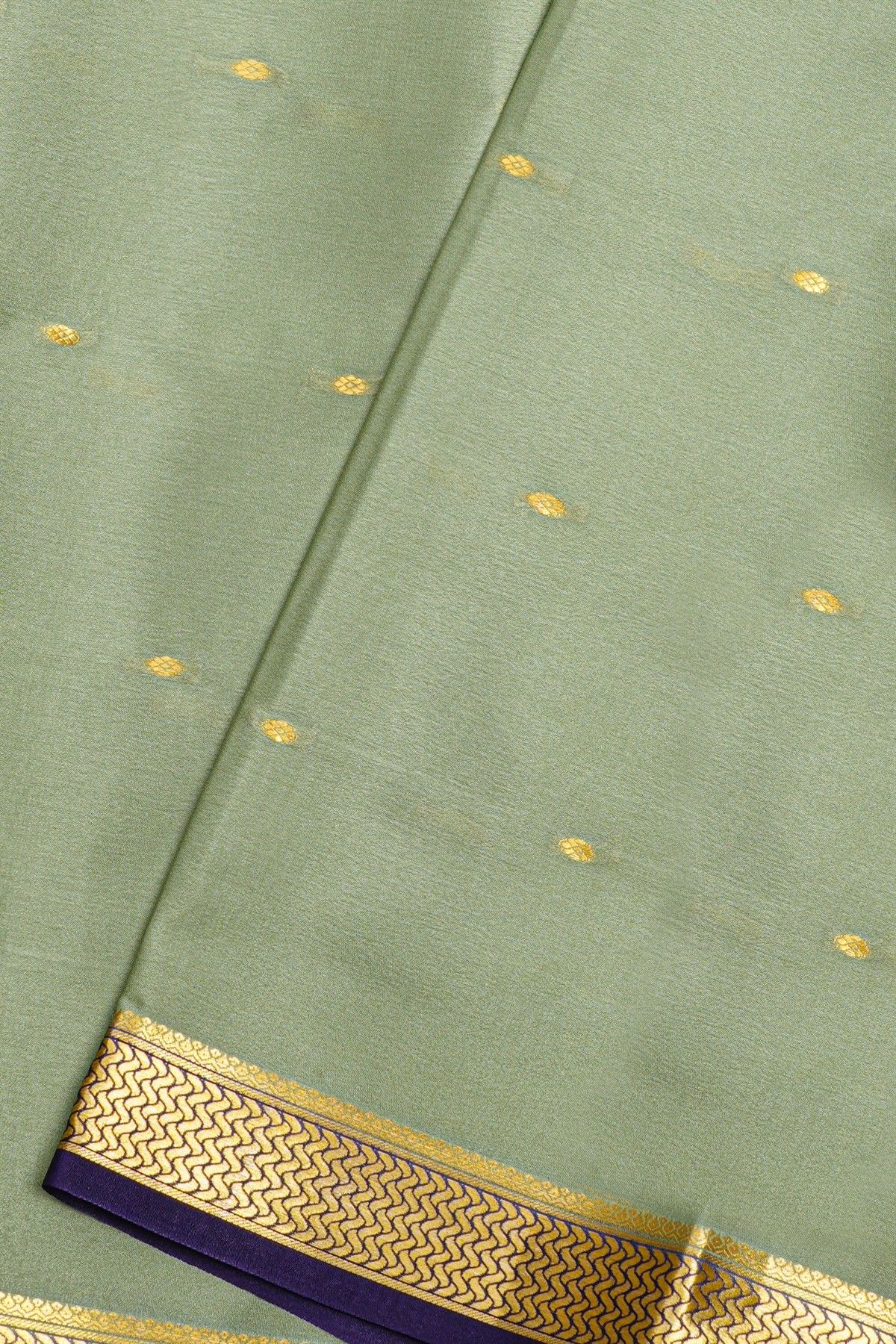 Mysore Crepe Pista Green Saree