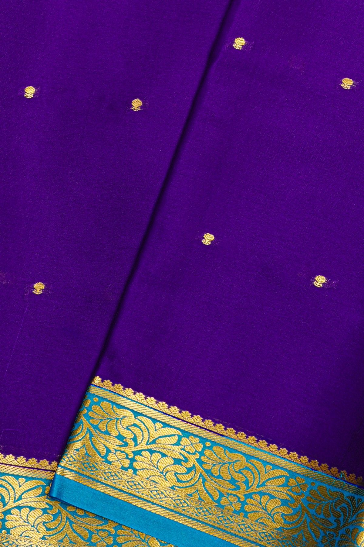 Mysore Crepe Royal Blue Saree