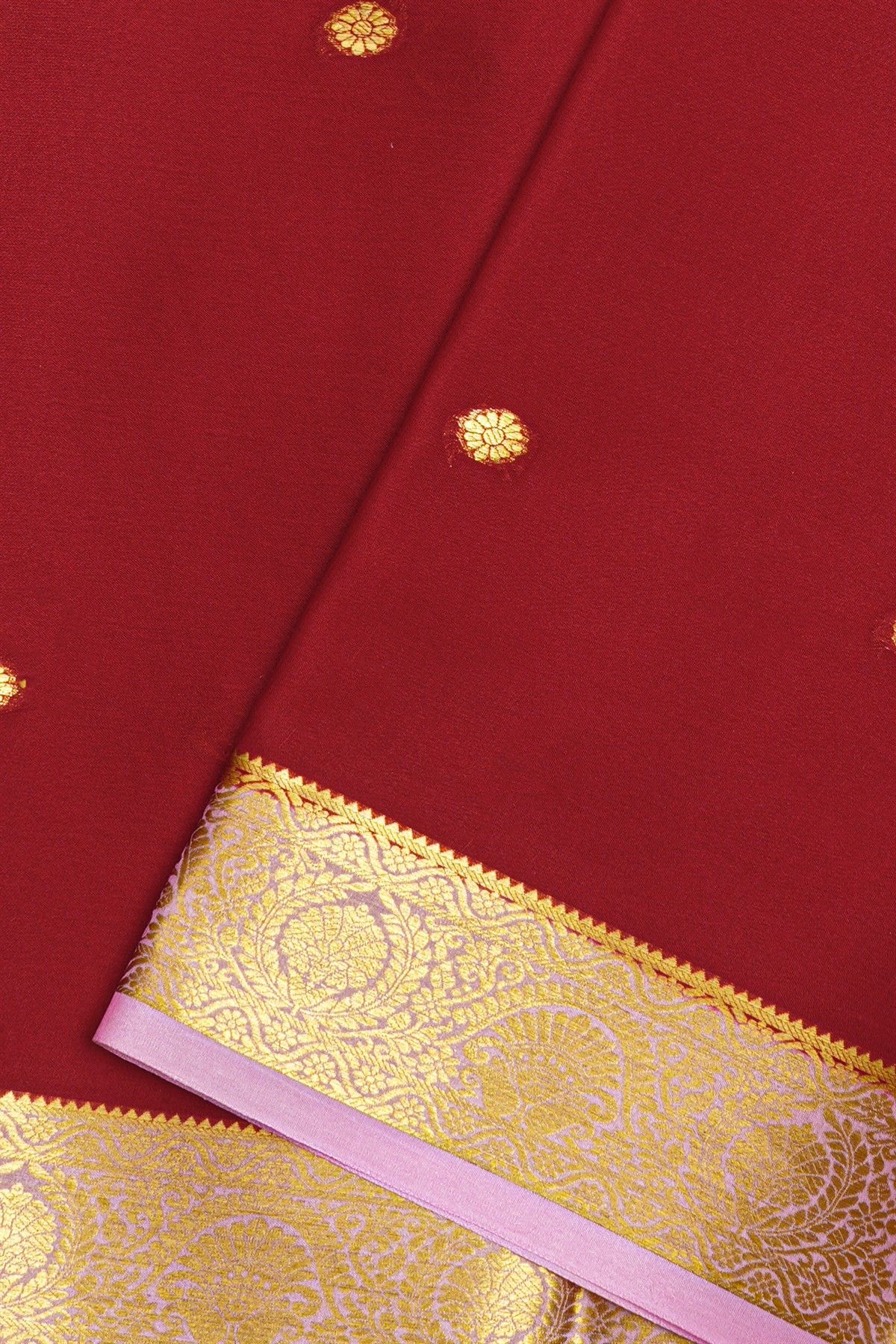 Mysore Crepe Maroon Saree
