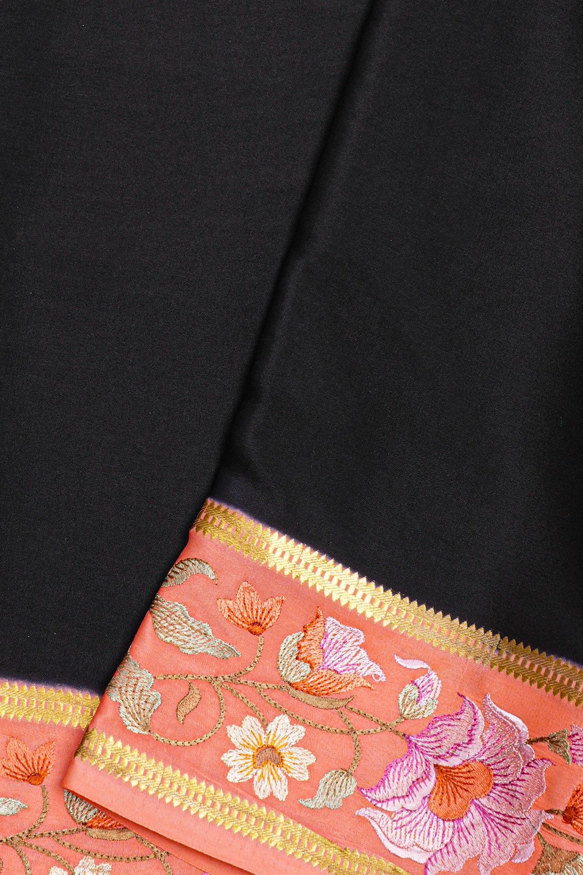 Mysore Crepe Black Saree