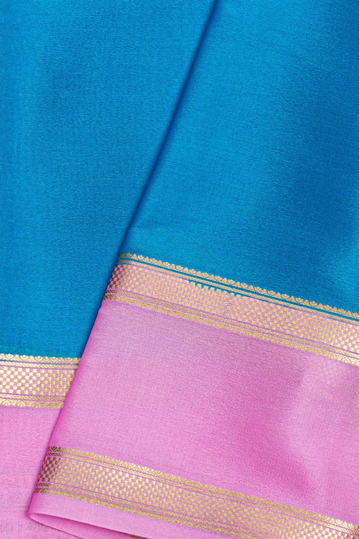 Mysore Crepe Sea Blue Saree