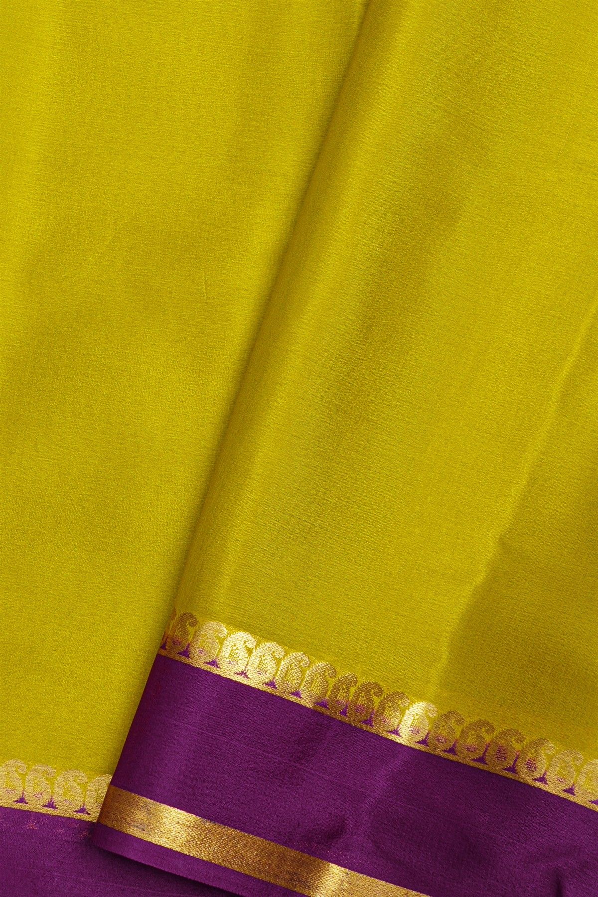 Mysore Crepe Mehendi Green Saree