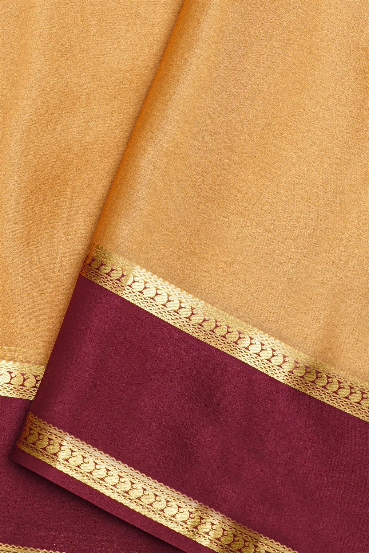 Mysore Crepe Cream Saree