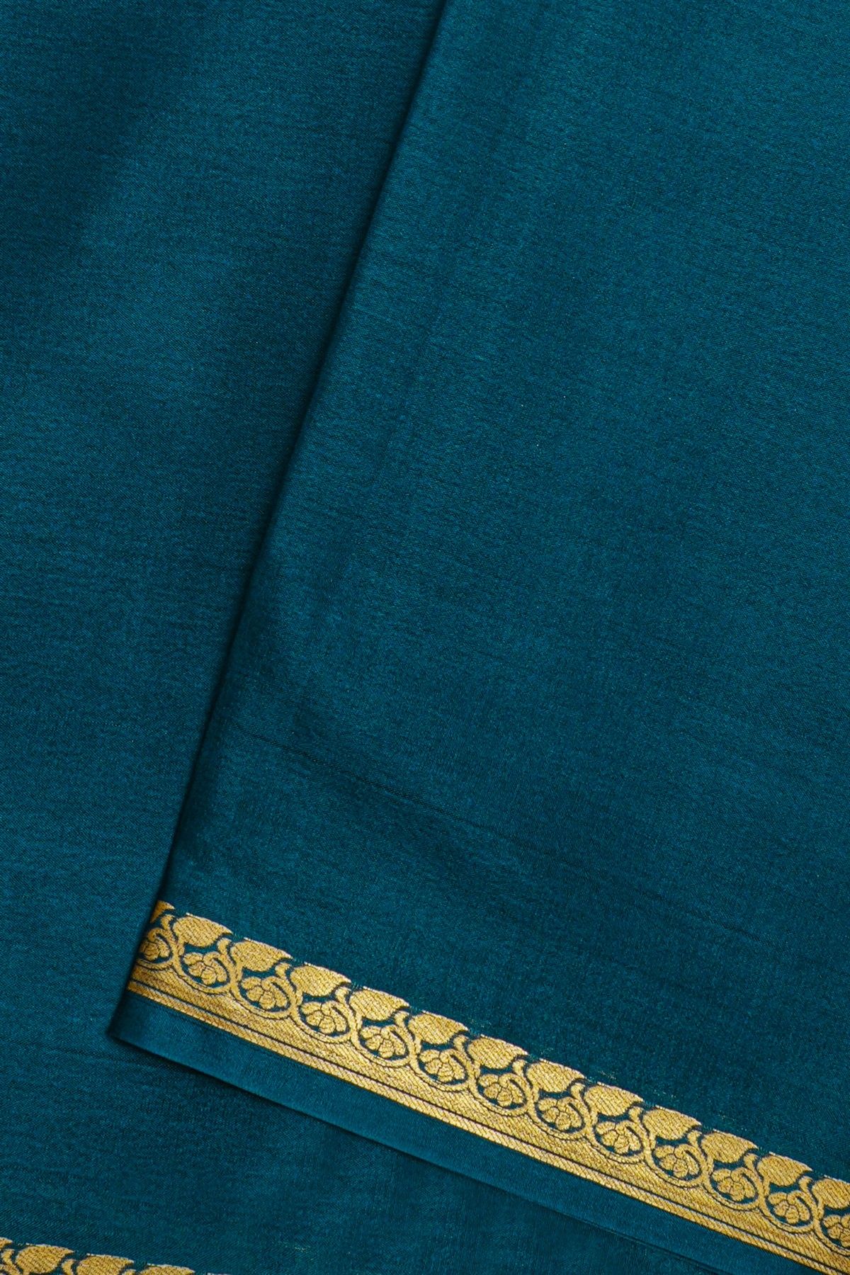 Mysore Crepe Navy Blue Saree