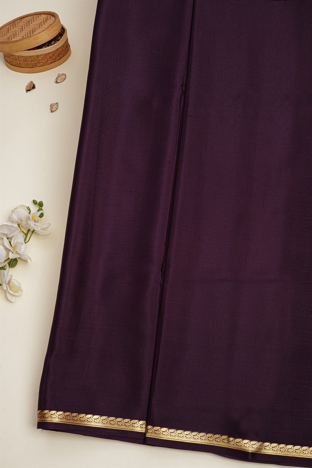 Mysore Crepe Wine Saree