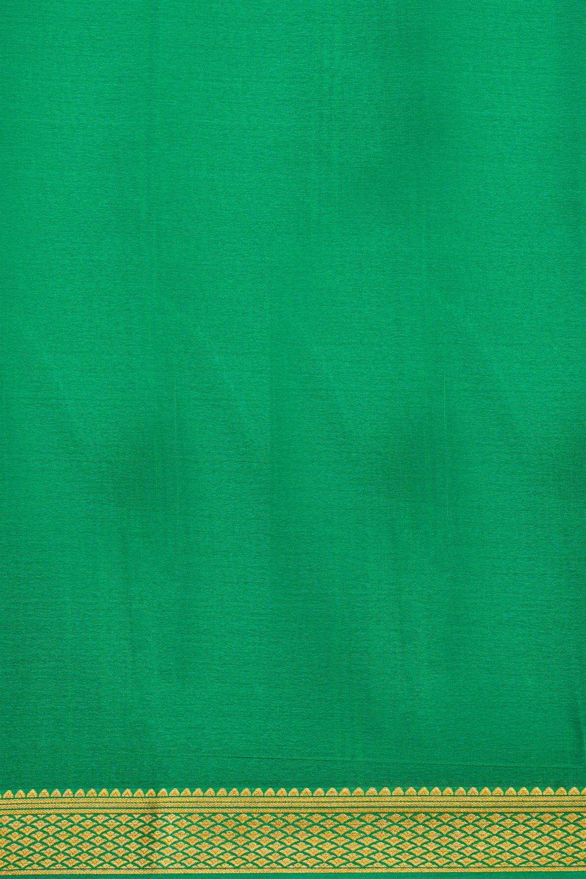 Mysore Crepe Rama Green Saree