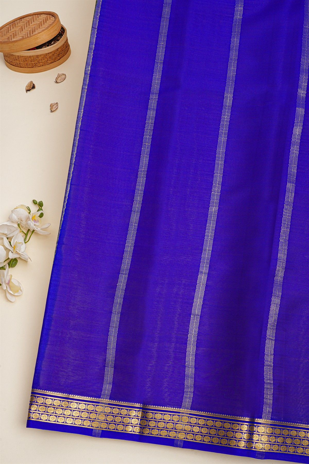 Mysore Crepe Mustard Saree