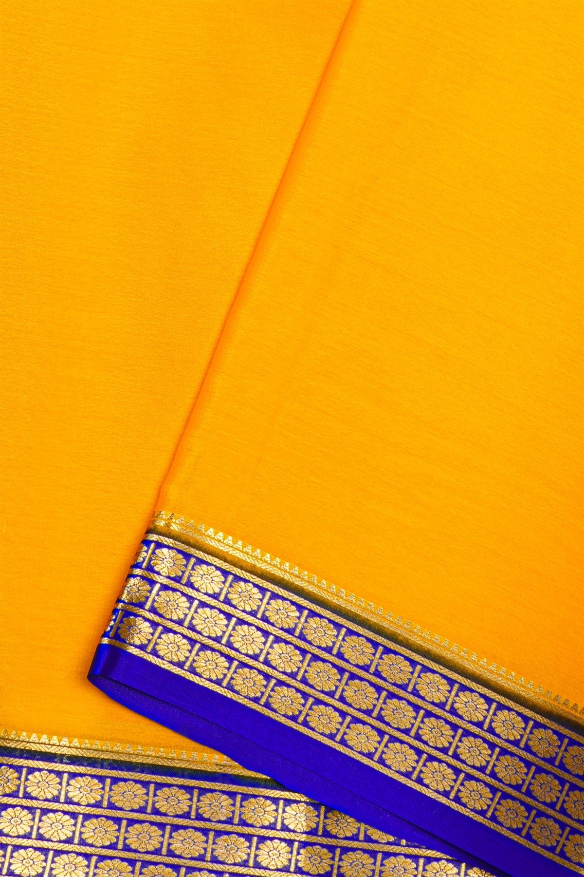 Mysore Crepe Mustard Saree