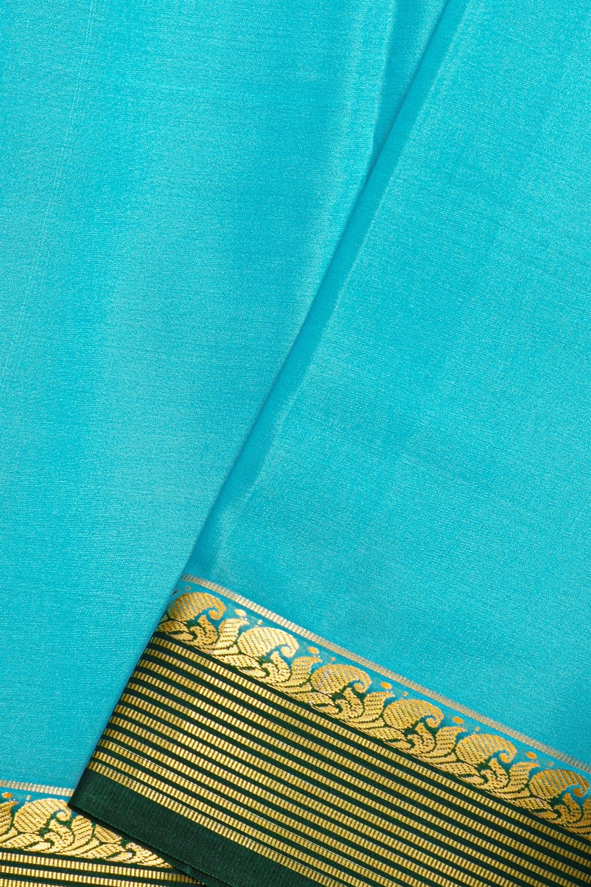 Mysore Crepe Sky Blue Saree