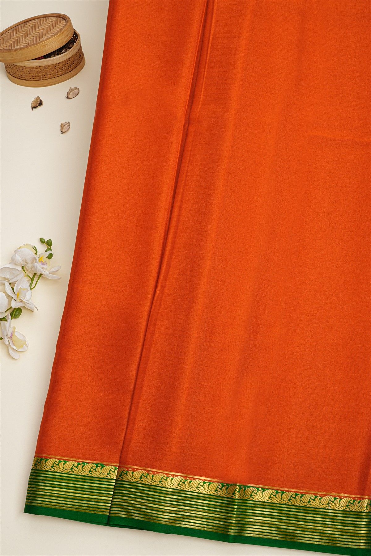 Mysore Crepe Red Saree