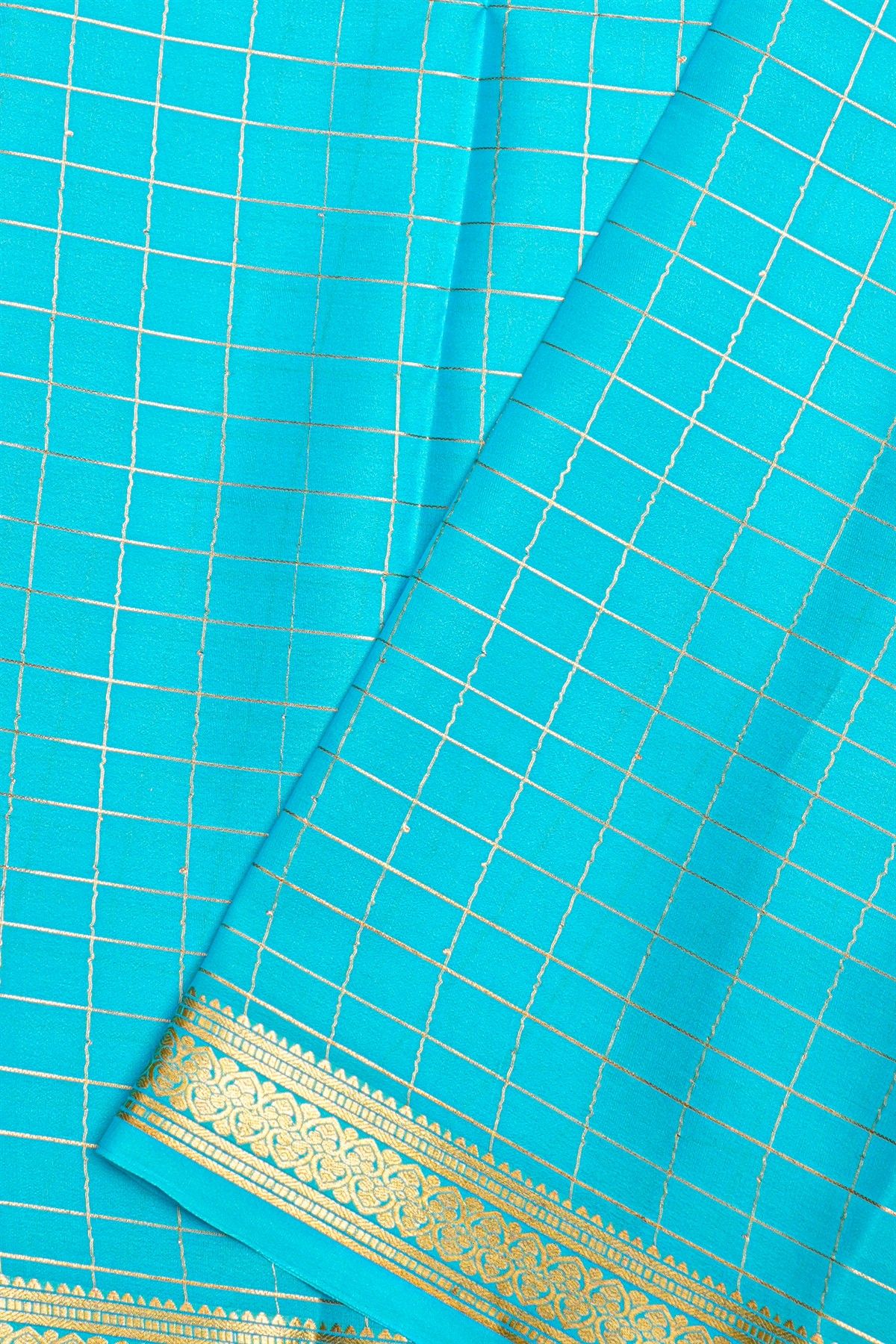 Mysore Crepe Sky Blue Saree