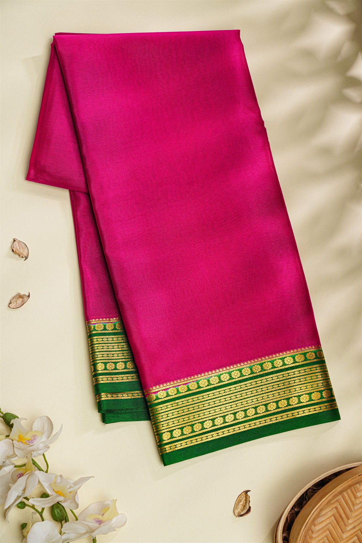Mysore Crepe Magenta Saree