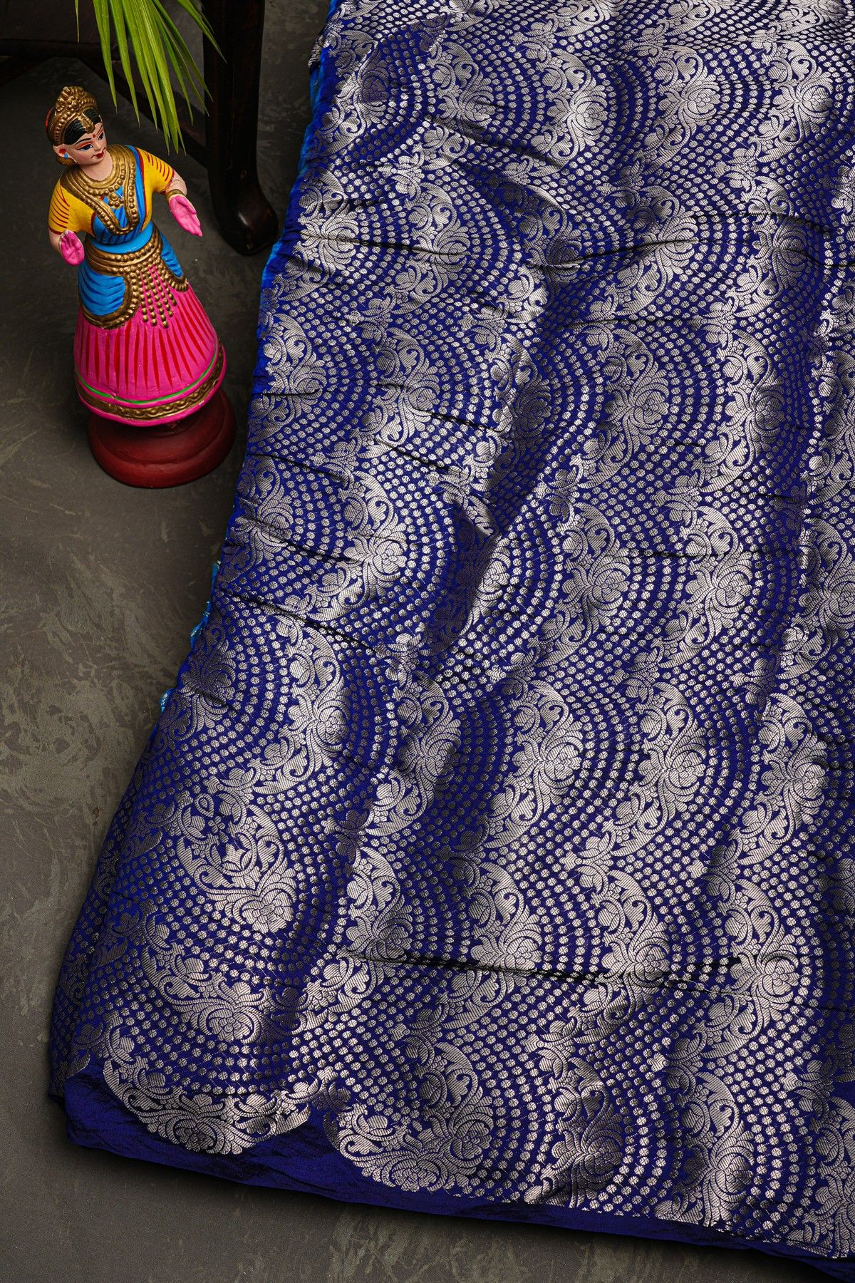 Bandhani Silk Blue Saree