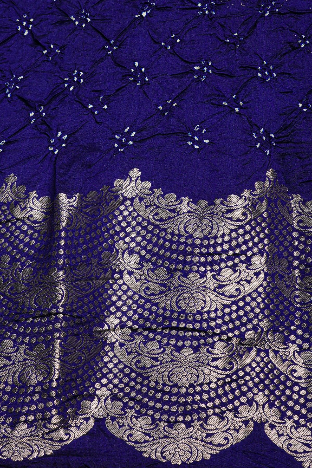 Bandhani Silk Blue Saree