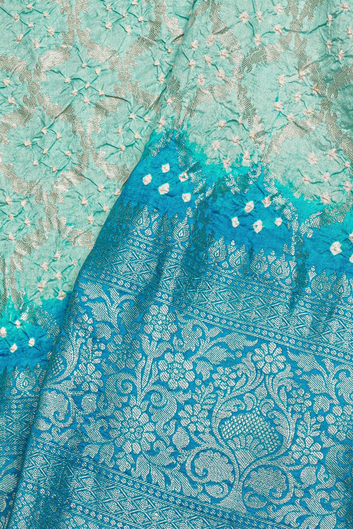 Bandhani Silk Sky Blue Saree
