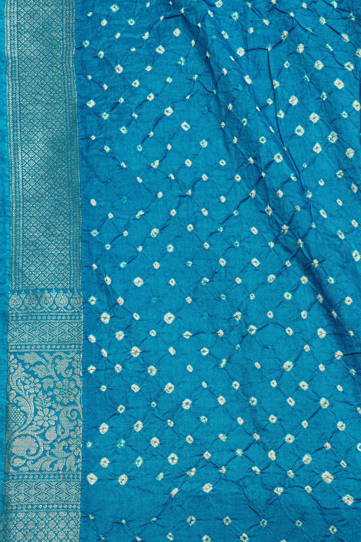 Bandhani Silk Sky Blue Saree