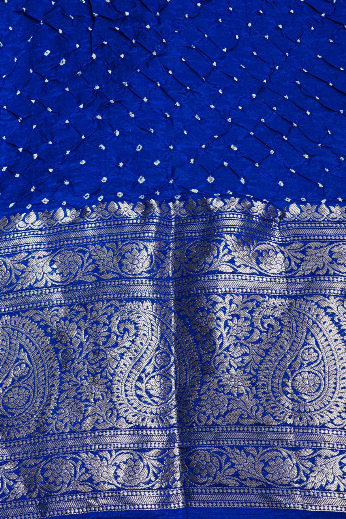 Bandhani Silk Blue Saree