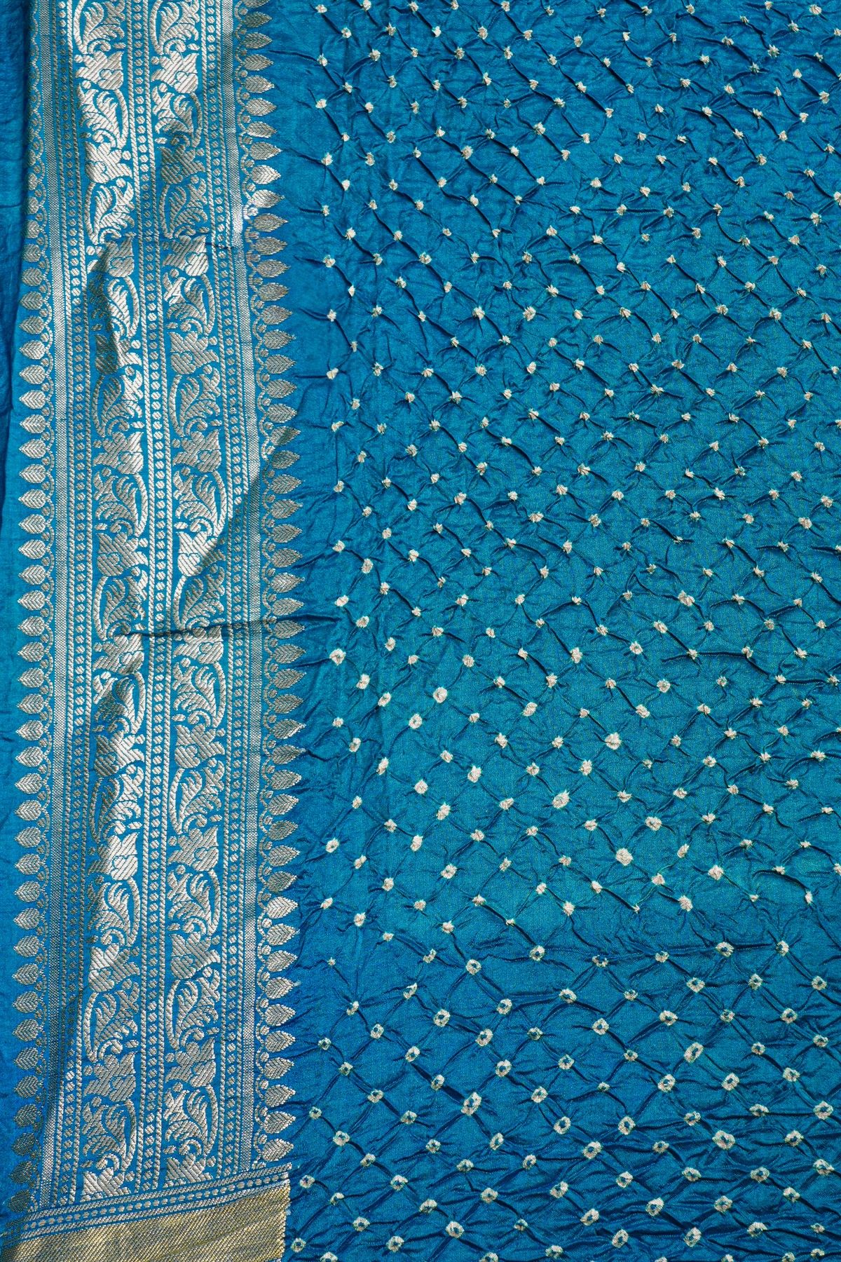 Bandhani Silk Beige Saree