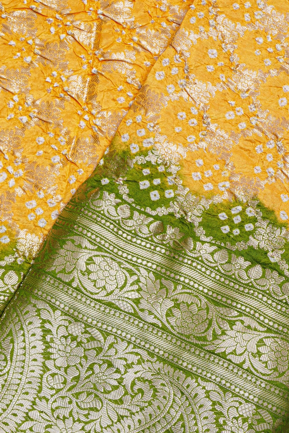 Bandhani Silk Mustard Saree