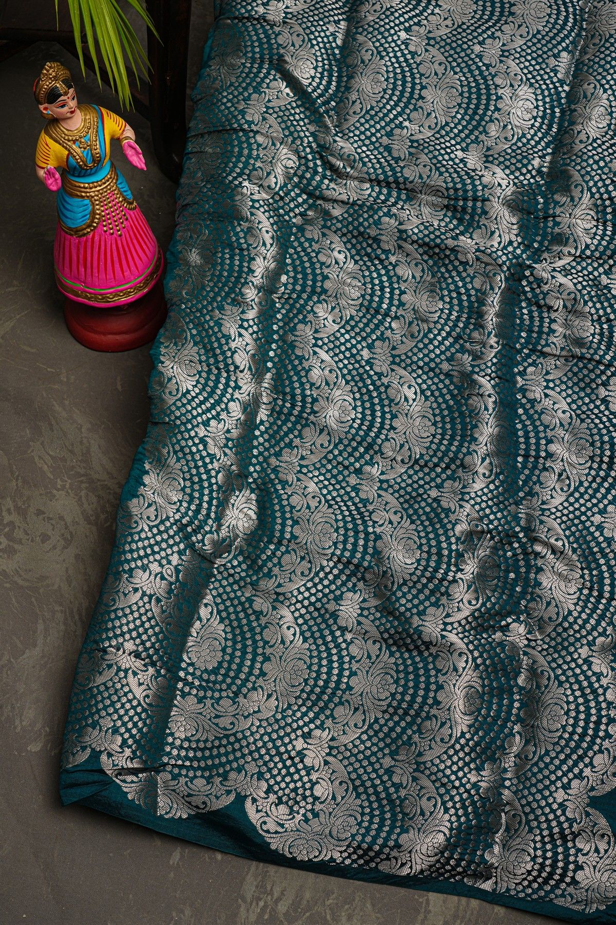 Bandhani Silk Parrot Green Saree
