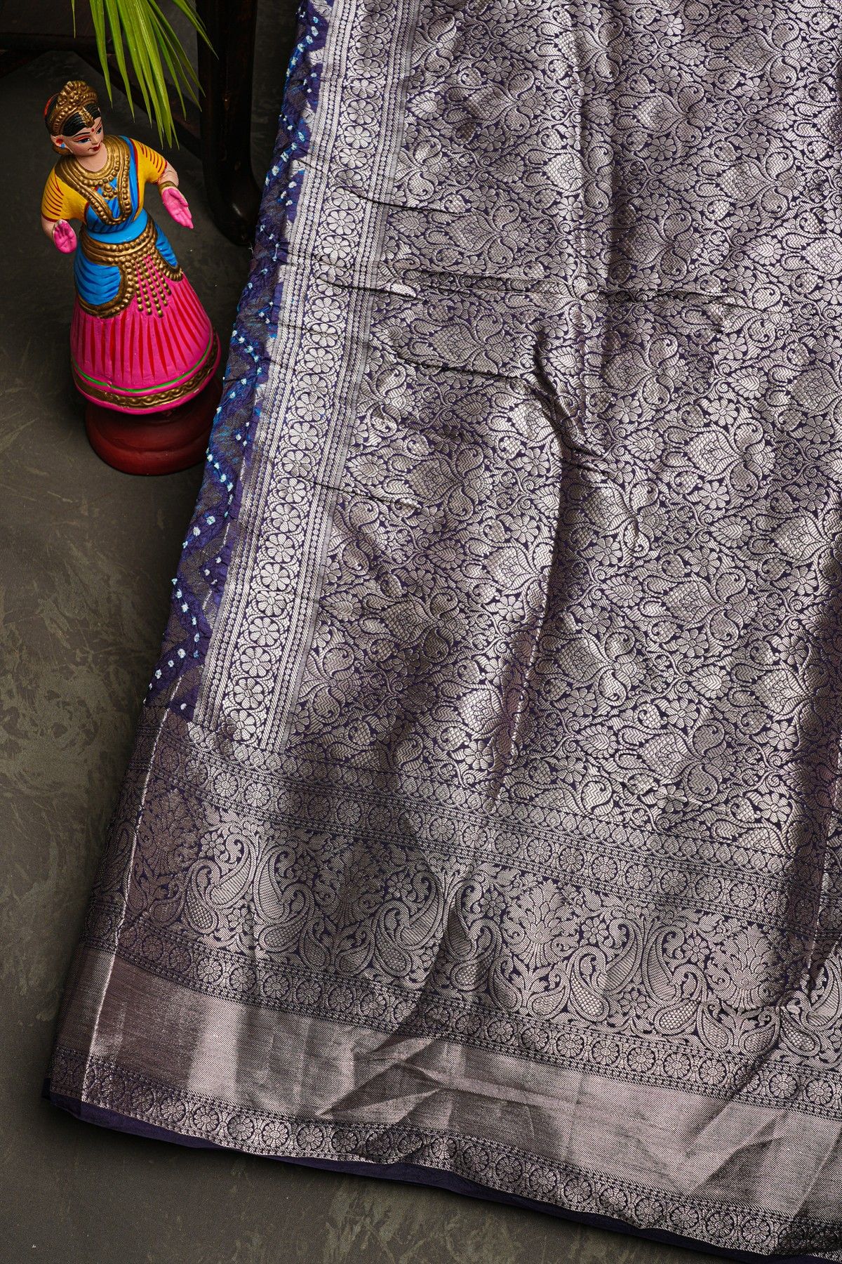 Bandhani Silk Sky Blue Saree